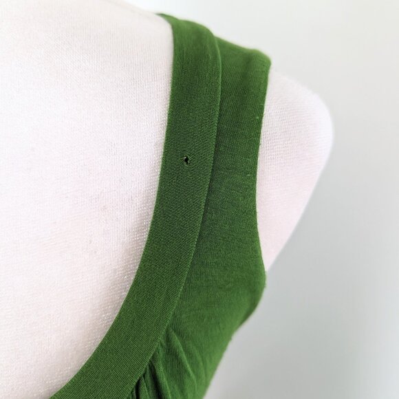 VTG 00s Y2K Miss Sixty Green w/ Gold Trim Empire Waist Babydoll Mini Dress Sz M - Picture 8 of 10